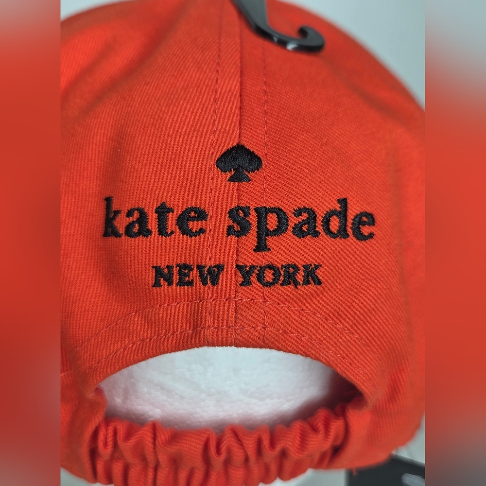 NWT Kate Spade OS Orange Hat/Cap 100% Cotton - Picture 7 of 10